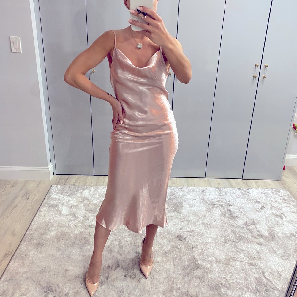 Club L London cowl neck satin maxi dress US 2